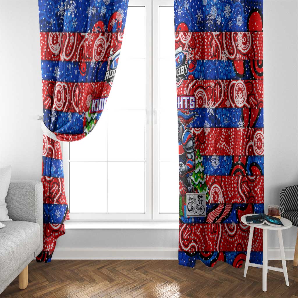 Knights Rugby Merry Christmas Window Curtain Indigenous Australian Art