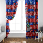 Knights Rugby Merry Christmas Window Curtain Indigenous Australian Art