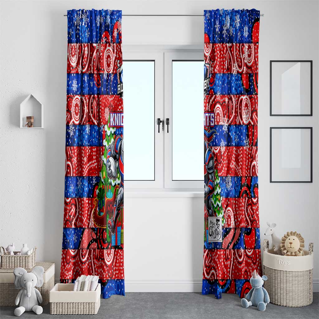 Knights Rugby Merry Christmas Window Curtain Indigenous Australian Art