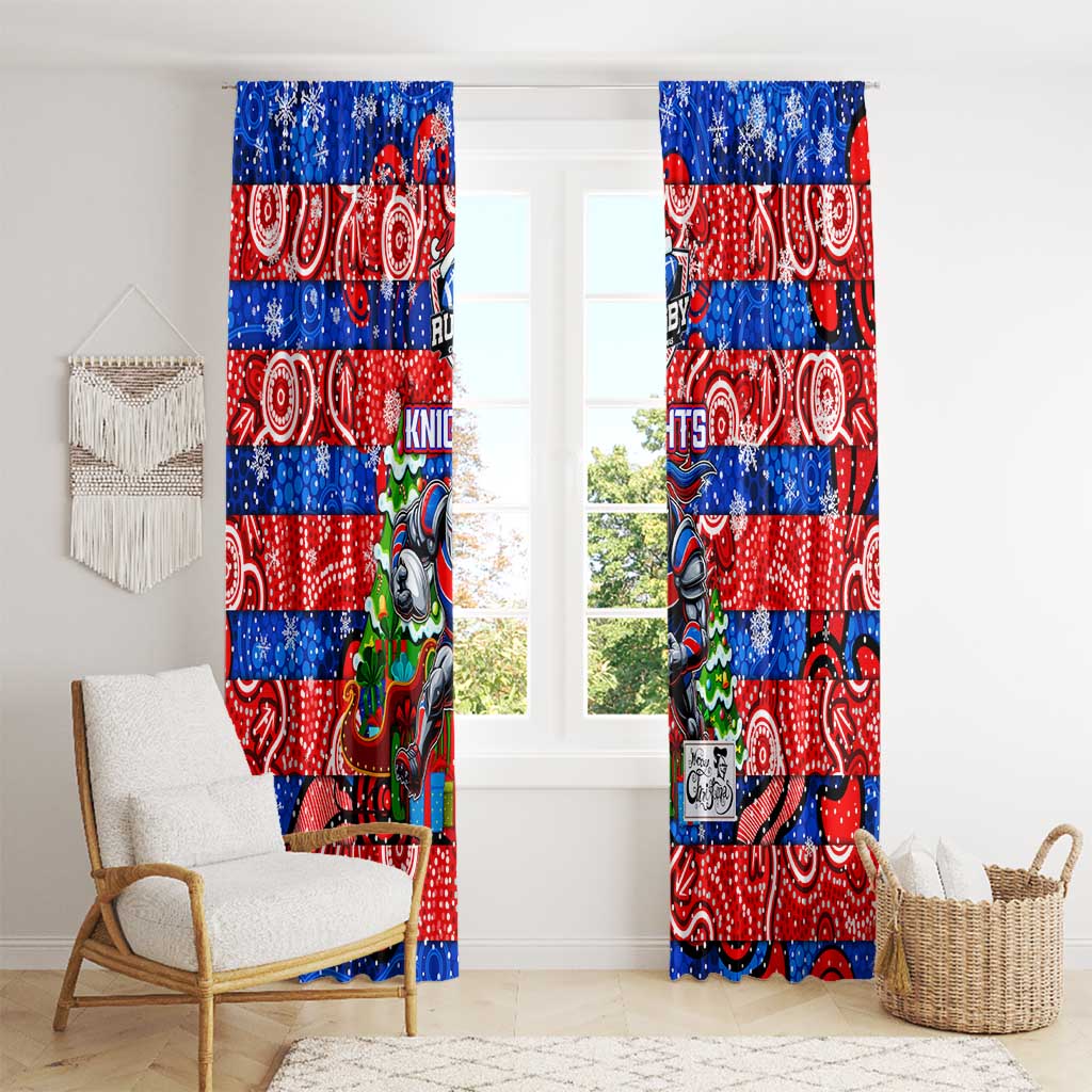 Knights Rugby Merry Christmas Window Curtain Indigenous Australian Art