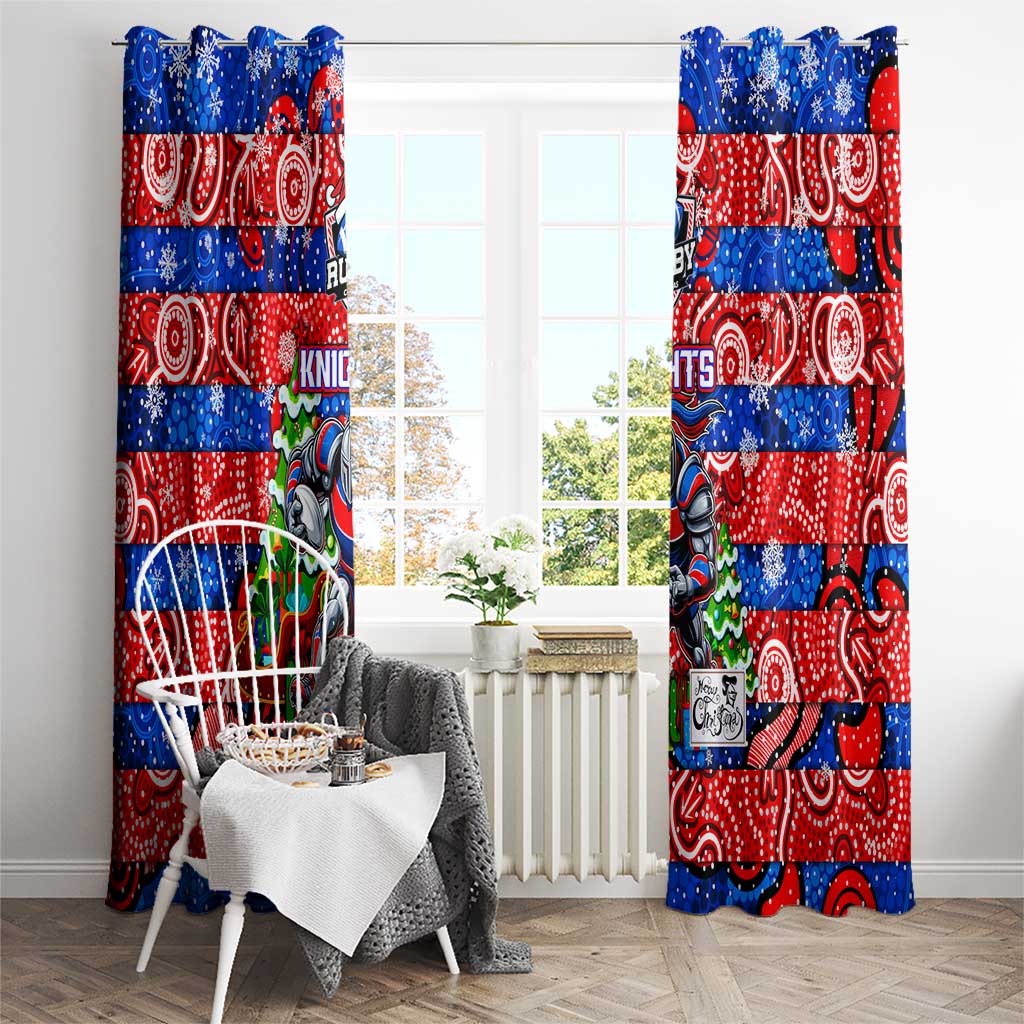 Knights Rugby Merry Christmas Window Curtain Indigenous Australian Art