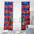Knights Rugby Merry Christmas Window Curtain Indigenous Australian Art