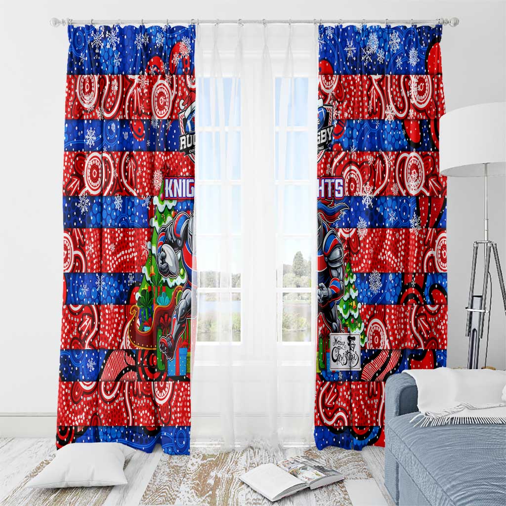 Knights Rugby Merry Christmas Window Curtain Indigenous Australian Art