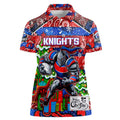 Custom Knights Rugby Merry Christmas Women Polo Shirt Indigenous Australian Art