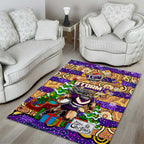 Storm Rugby Merry Christmas Area Rug Indigenous Australian Art