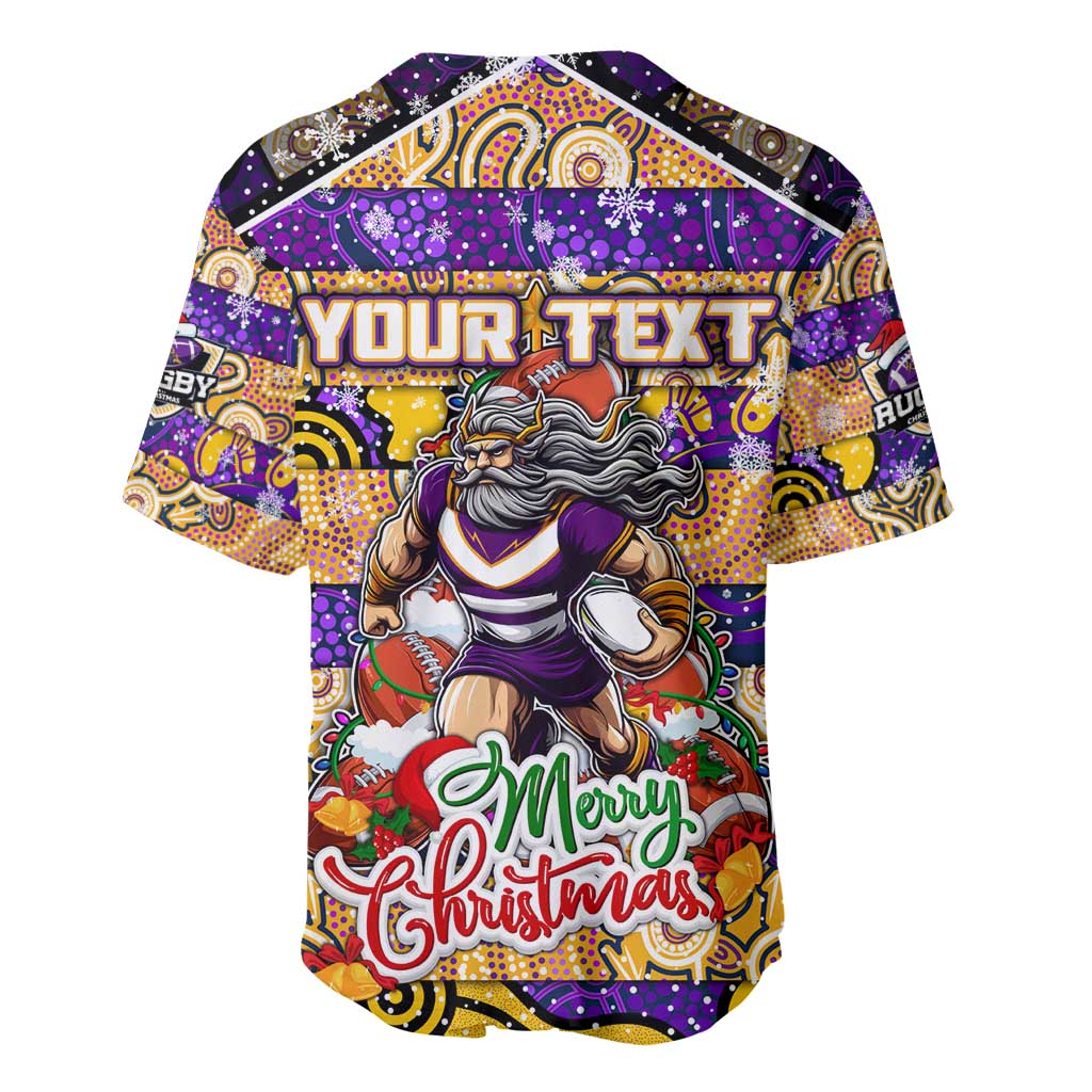 Custom Storm Rugby Merry Christmas Baseball Jersey Indigenous Australian Art