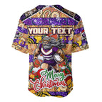 Custom Storm Rugby Merry Christmas Baseball Jersey Indigenous Australian Art