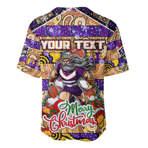 Custom Storm Rugby Merry Christmas Baseball Jersey Indigenous Australian Art