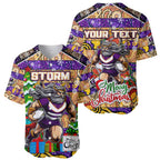Custom Storm Rugby Merry Christmas Baseball Jersey Indigenous Australian Art