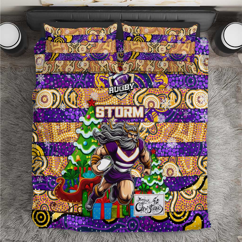 Storm Rugby Merry Christmas Bedding Set Indigenous Australian Art