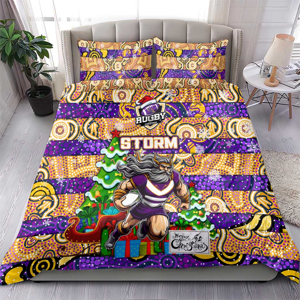 Storm Rugby Merry Christmas Bedding Set Indigenous Australian Art