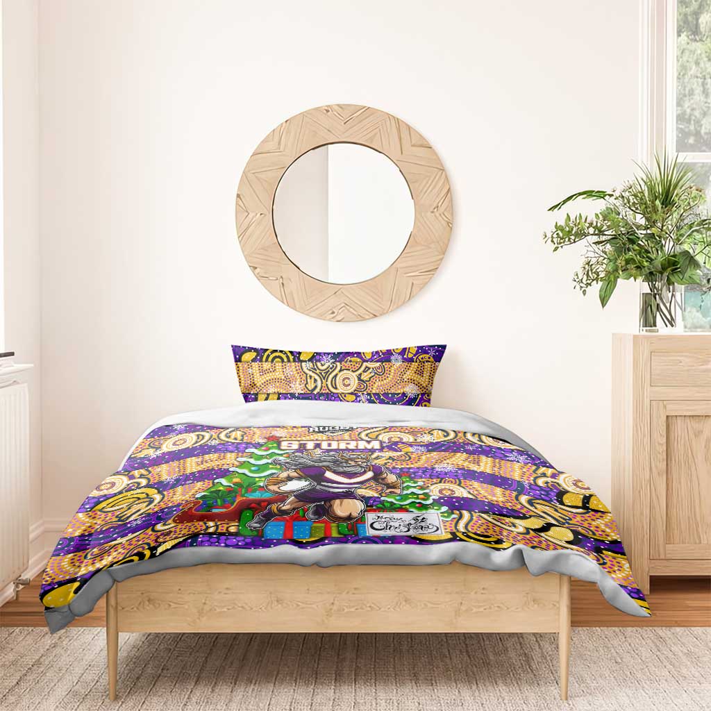Storm Rugby Merry Christmas Bedding Set Indigenous Australian Art