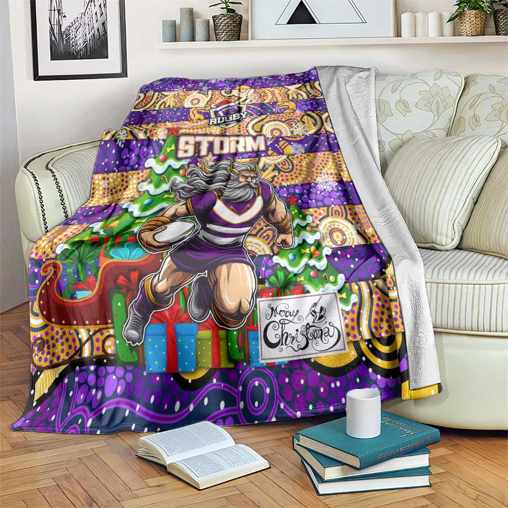 Storm Rugby Merry Christmas Blanket Indigenous Australian Art