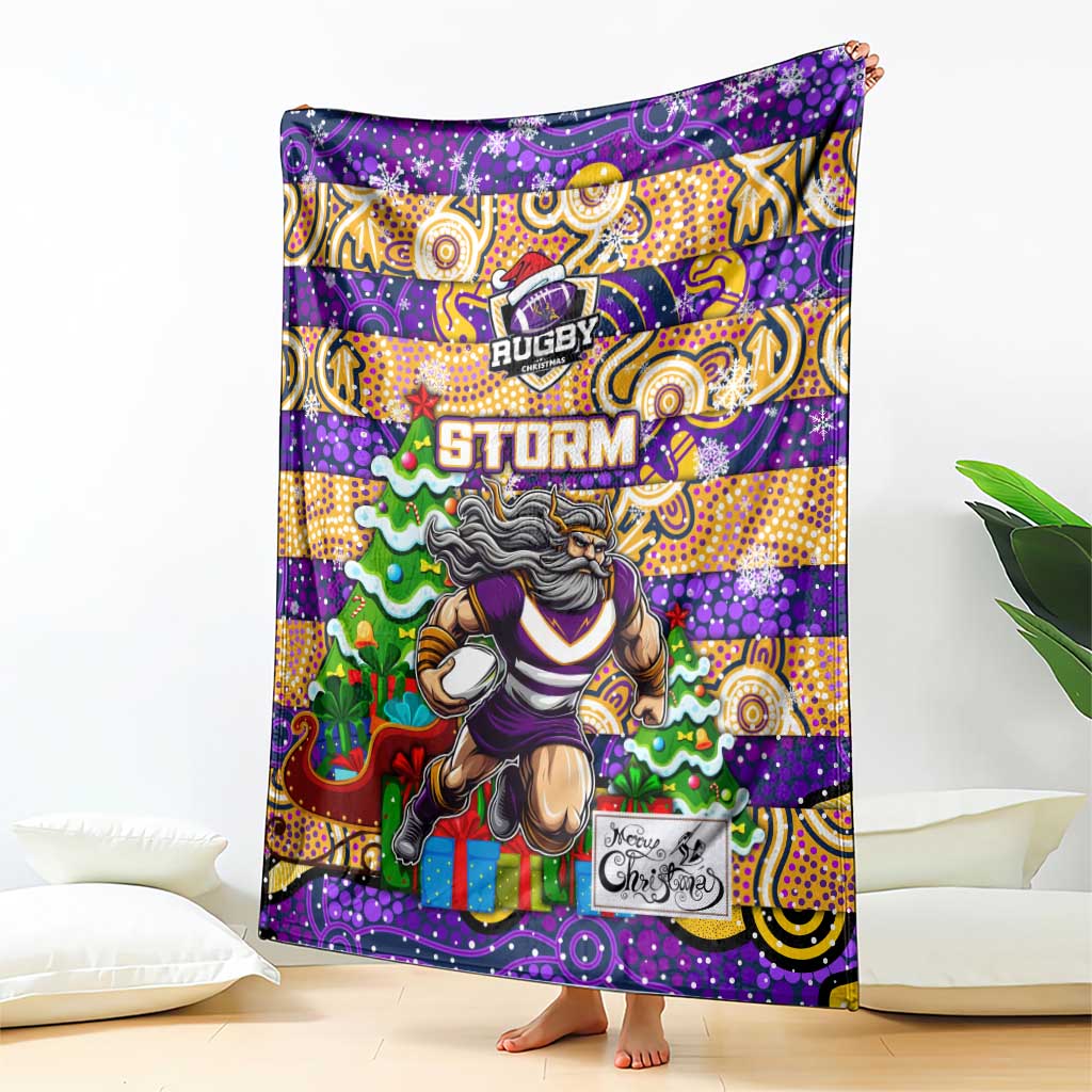 Storm Rugby Merry Christmas Blanket Indigenous Australian Art