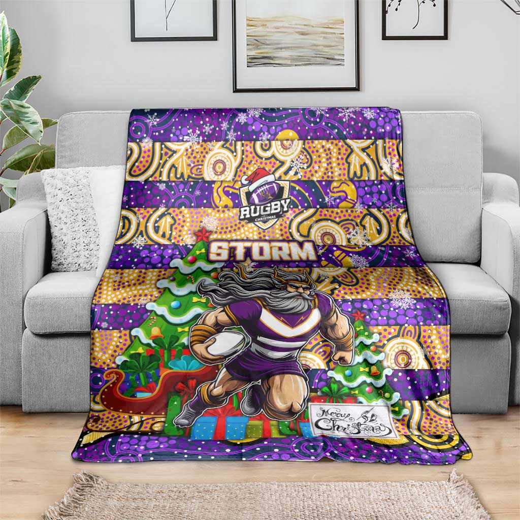 Storm Rugby Merry Christmas Blanket Indigenous Australian Art