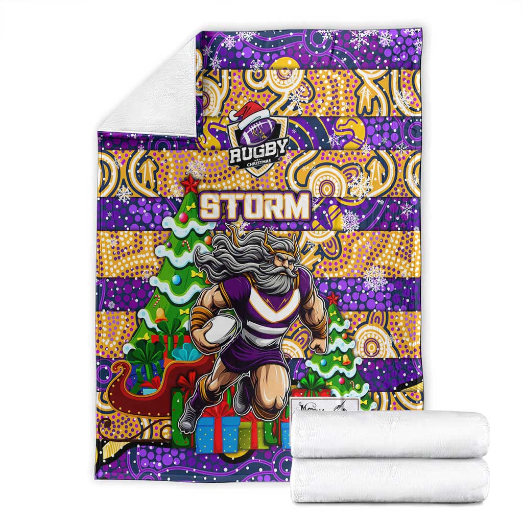 Storm Rugby Merry Christmas Blanket Indigenous Australian Art