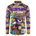 Custom Storm Rugby Merry Christmas Button Sweatshirt Indigenous Australian Art