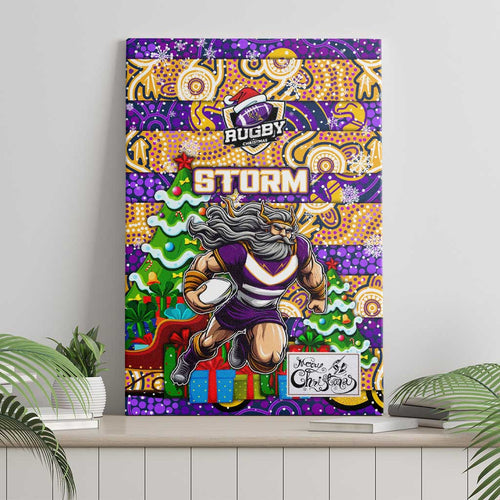 Storm Rugby Merry Christmas Canvas Wall Art Indigenous Australian Art