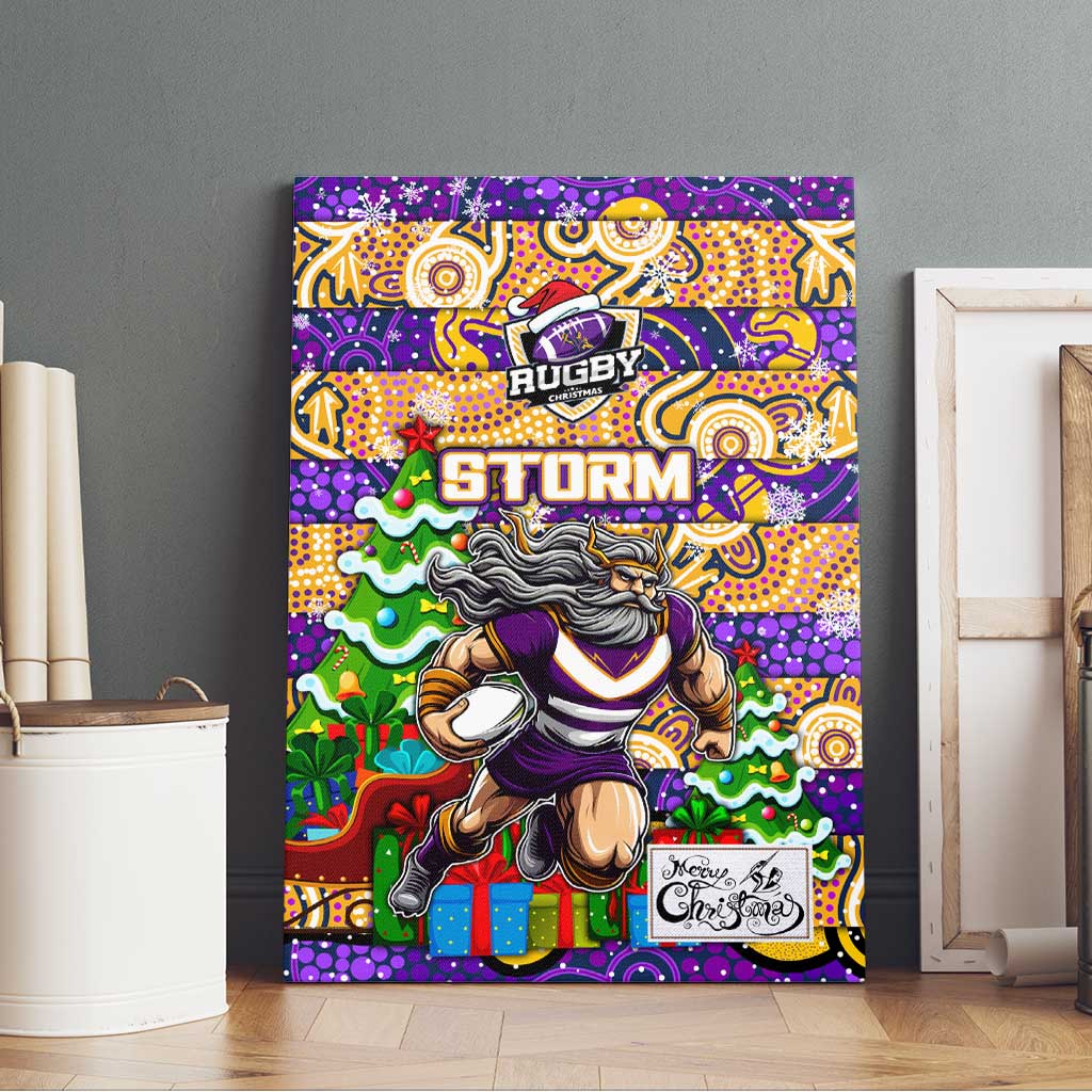 Storm Rugby Merry Christmas Canvas Wall Art Indigenous Australian Art