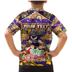 Custom Storm Rugby Merry Christmas Family Matching Mermaid Dress and Hawaiian Shirt Indigenous Australian Art