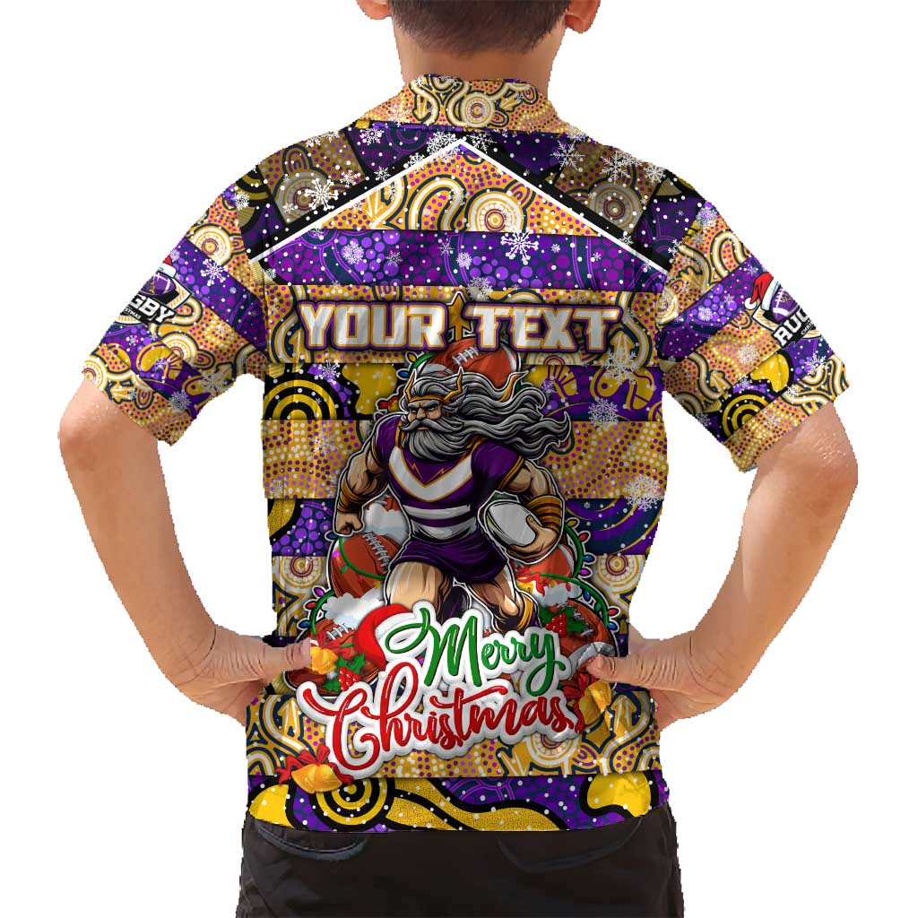 Custom Storm Rugby Merry Christmas Family Matching Puletasi and Hawaiian Shirt Indigenous Australian Art