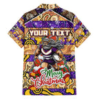 Custom Storm Rugby Merry Christmas Family Matching Summer Maxi Dress and Hawaiian Shirt Indigenous Australian Art