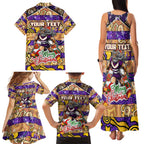 Custom Storm Rugby Merry Christmas Family Matching Tank Maxi Dress and Hawaiian Shirt Indigenous Australian Art