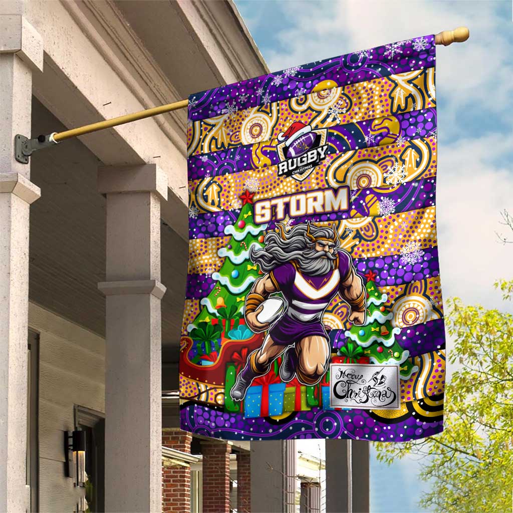 Storm Rugby Merry Christmas Garden Flag Indigenous Australian Art