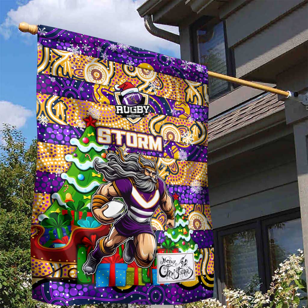 Storm Rugby Merry Christmas Garden Flag Indigenous Australian Art
