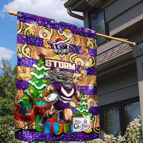 Storm Rugby Merry Christmas Garden Flag Indigenous Australian Art