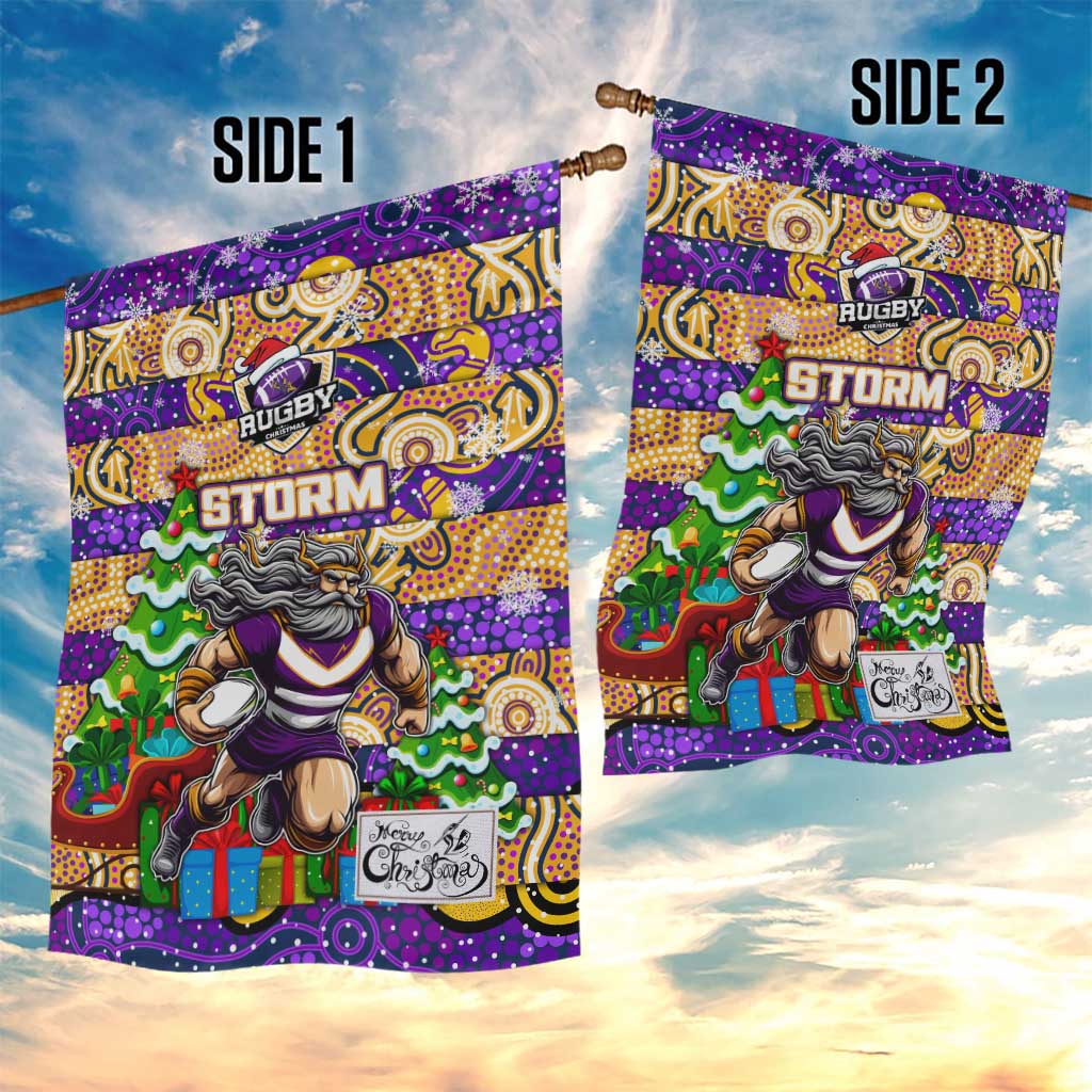 Storm Rugby Merry Christmas Garden Flag Indigenous Australian Art