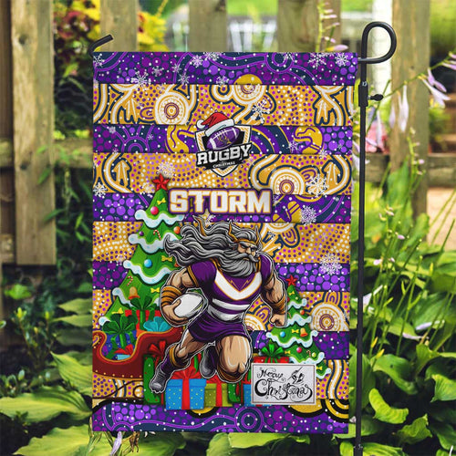 Storm Rugby Merry Christmas Garden Flag Indigenous Australian Art