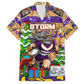 Custom Storm Rugby Merry Christmas Hawaiian Shirt Indigenous Australian Art