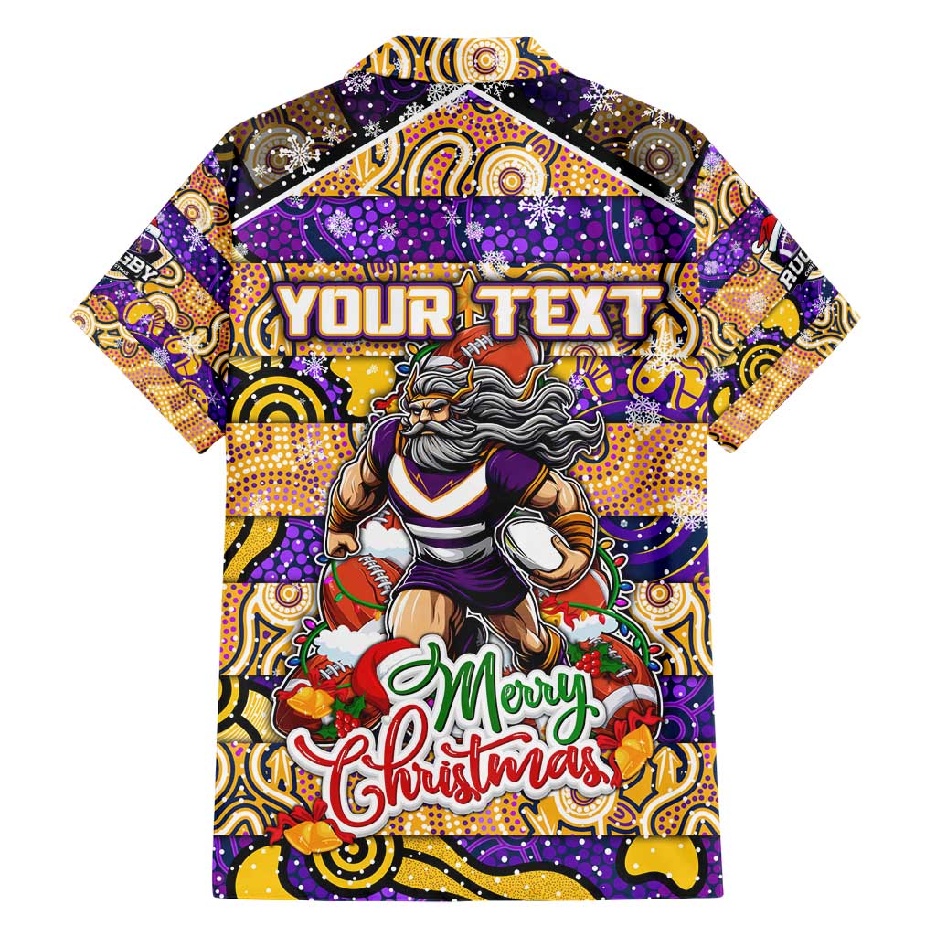 Custom Storm Rugby Merry Christmas Hawaiian Shirt Indigenous Australian Art