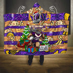 Storm Rugby Merry Christmas Hooded Blanket Indigenous Australian Art