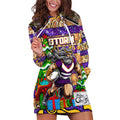 Custom Storm Rugby Merry Christmas Hoodie Dress Indigenous Australian Art