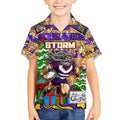 Custom Storm Rugby Merry Christmas Kid Hawaiian Shirt Indigenous Australian Art