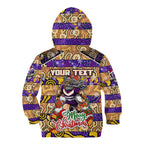 Custom Storm Rugby Merry Christmas Kid Hoodie Indigenous Australian Art