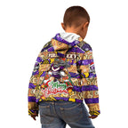 Custom Storm Rugby Merry Christmas Kid Hoodie Indigenous Australian Art