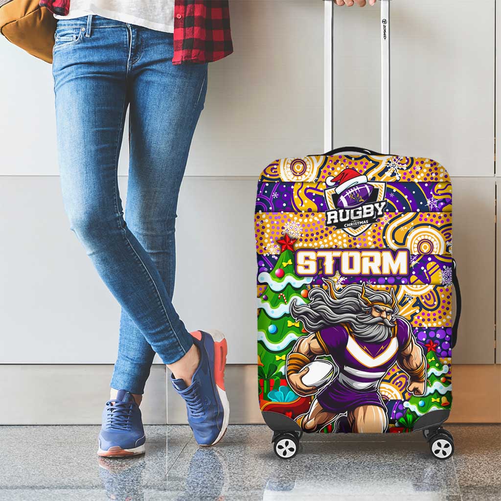 Storm Rugby Merry Christmas Luggage Cover Indigenous Australian Art