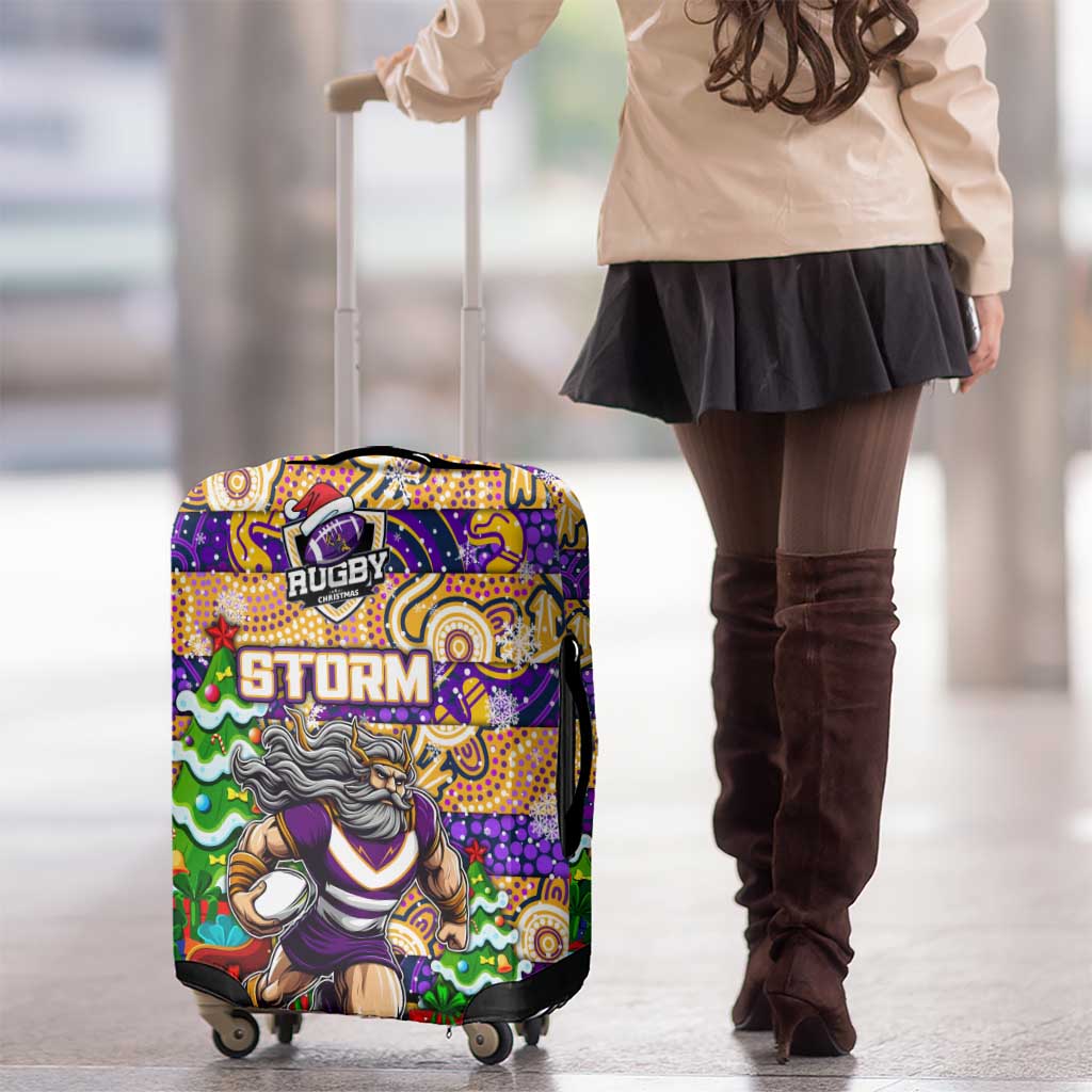 Storm Rugby Merry Christmas Luggage Cover Indigenous Australian Art