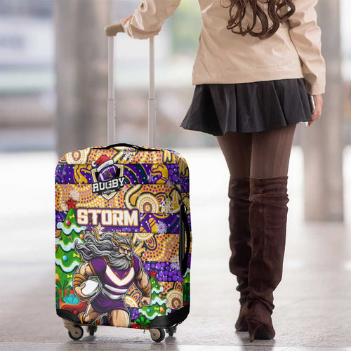 Storm Rugby Merry Christmas Luggage Cover Indigenous Australian Art