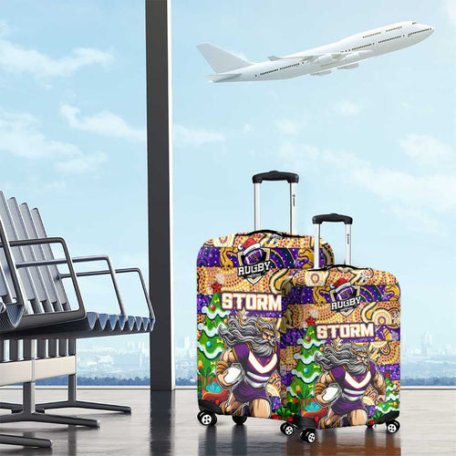 Storm Rugby Merry Christmas Luggage Cover Indigenous Australian Art