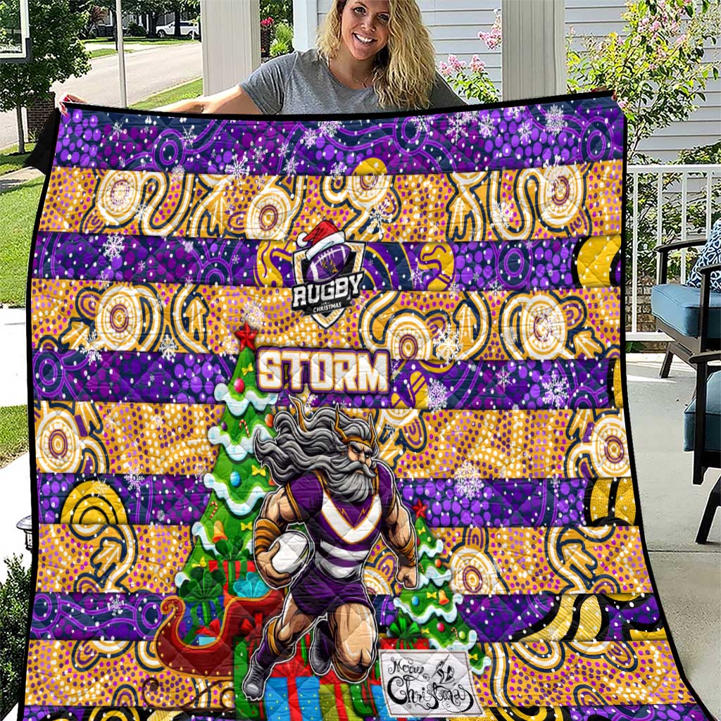 Storm Rugby Merry Christmas Quilt Indigenous Australian Art