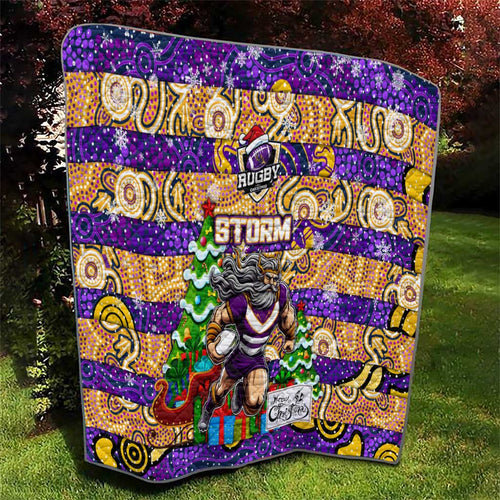 Storm Rugby Merry Christmas Quilt Indigenous Australian Art