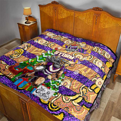 Storm Rugby Merry Christmas Quilt Indigenous Australian Art