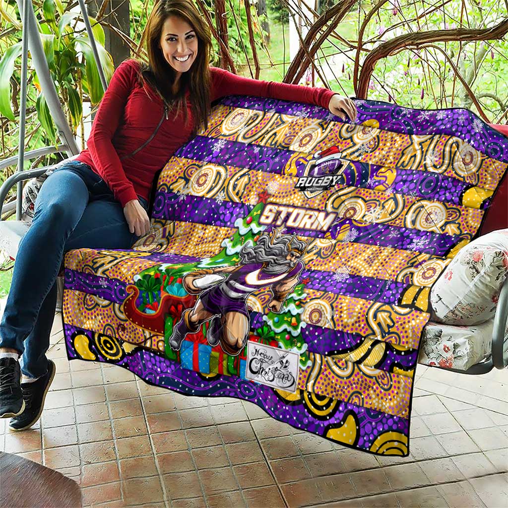 Storm Rugby Merry Christmas Quilt Indigenous Australian Art