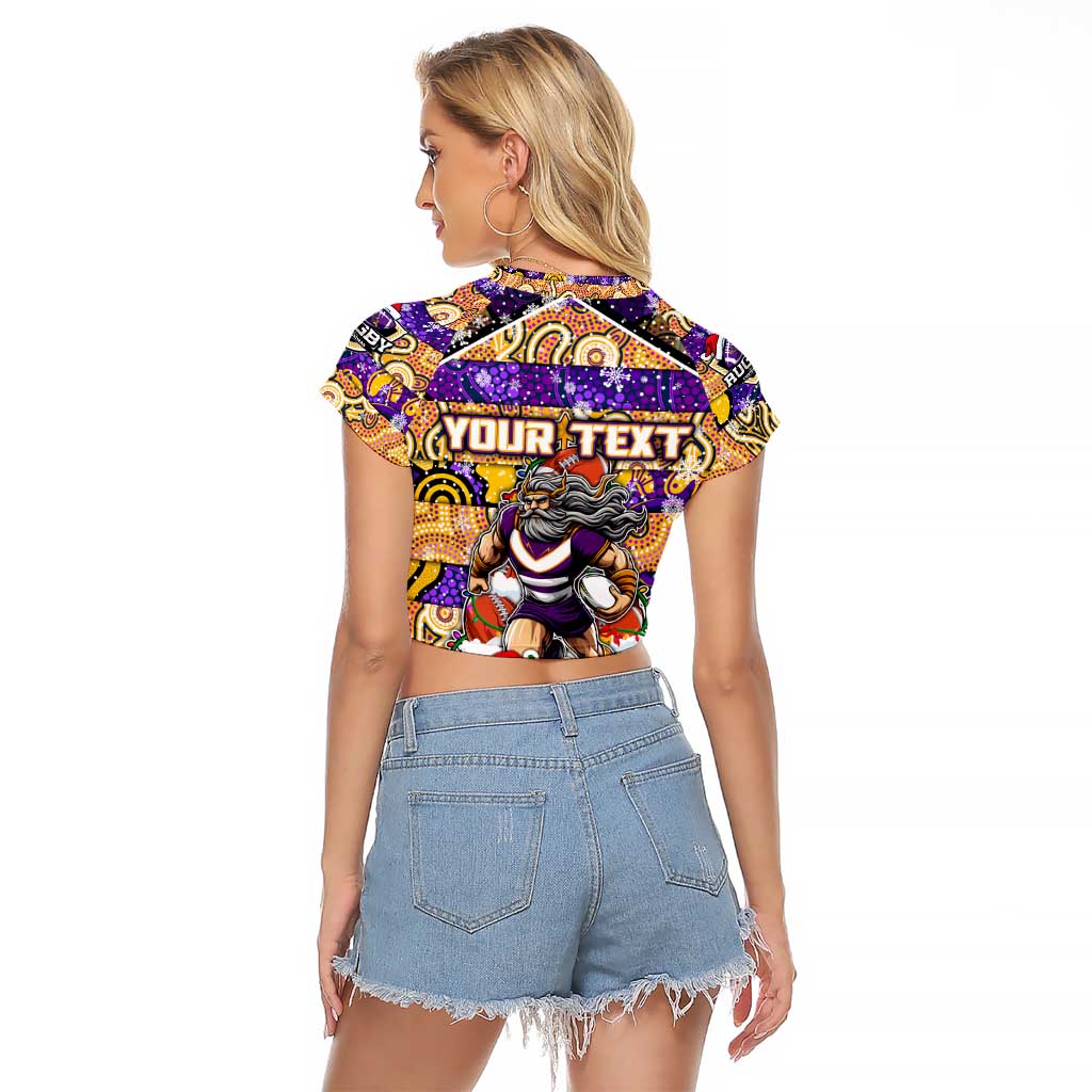Custom Storm Rugby Merry Christmas Raglan Cropped T Shirt Indigenous Australian Art