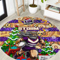 Storm Rugby Merry Christmas Round Carpet Indigenous Australian Art