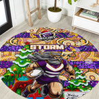 Storm Rugby Merry Christmas Round Carpet Indigenous Australian Art